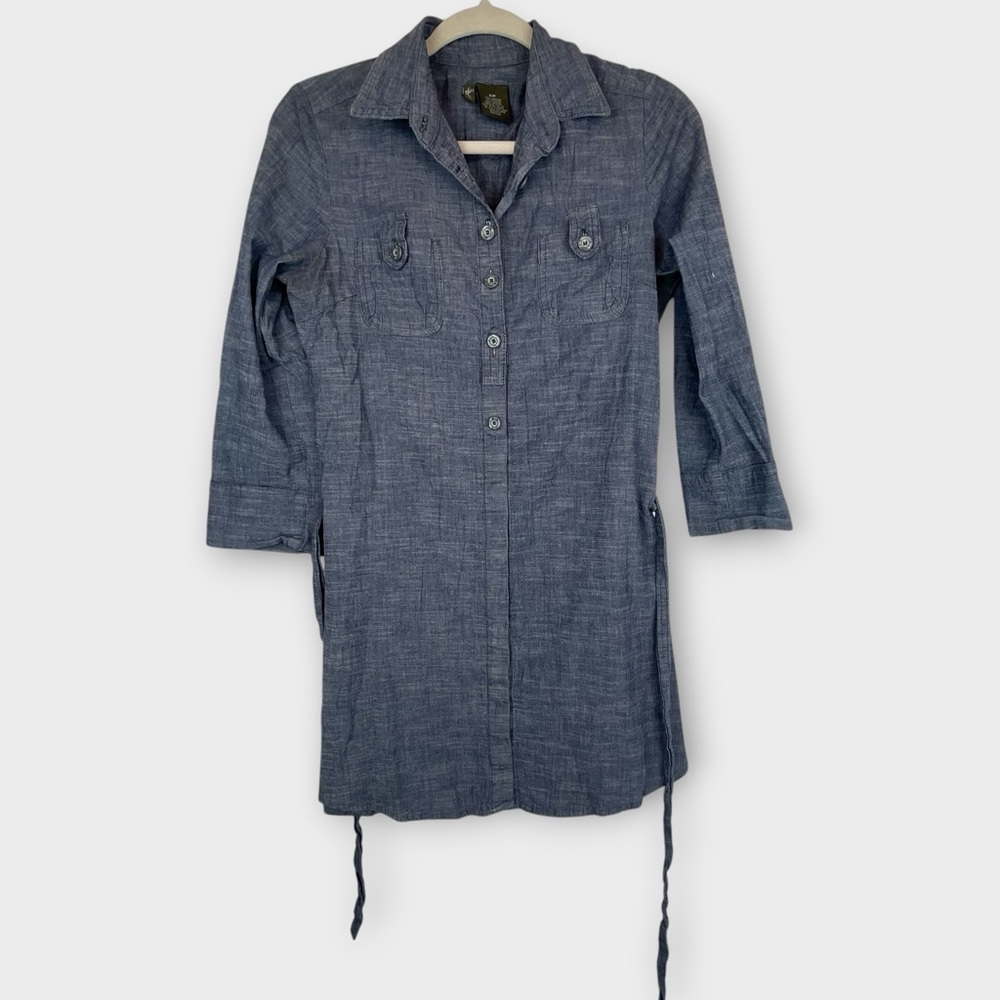 Fei Anthropologie Blue Chambray Tunic Dress – Size Small